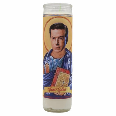 Stephen Colbert Devotional Prayer Saint Candle - Mose Mary and Me