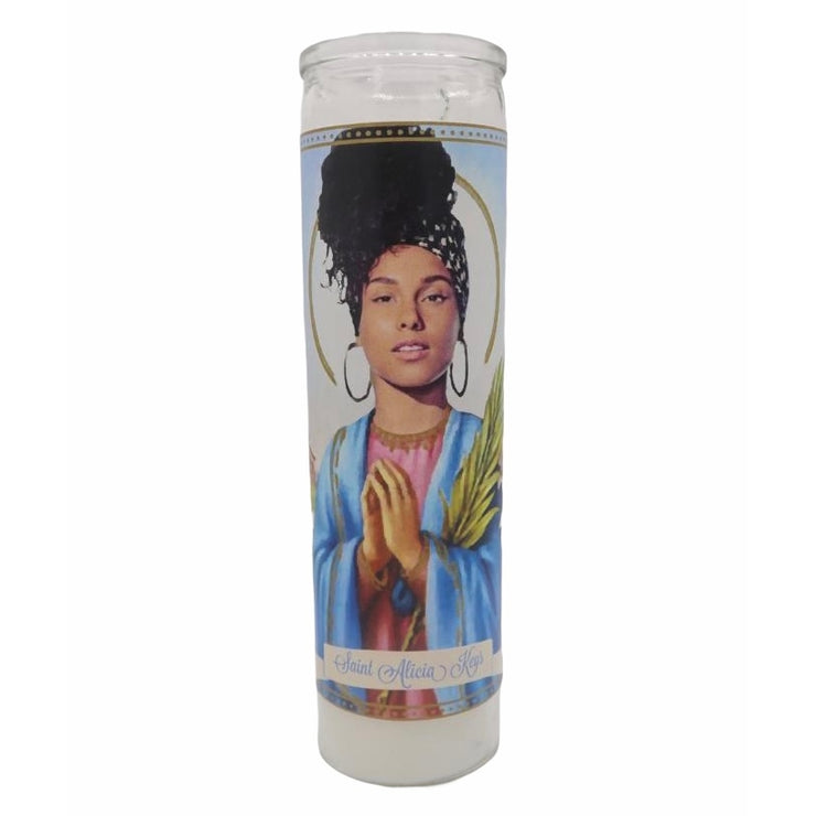 Alicia Keys Devotional Prayer Saint Candle - Mose Mary and Me