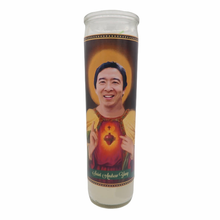 Andrew Yang Devotional Prayer Saint Candle - Mose Mary and Me