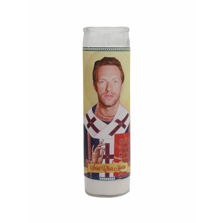 Chris Martin Coldplay Devotional Prayer Saint Candle - Mose Mary and Me