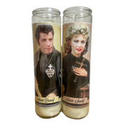 Grease Danny and Sandy  Saint Prayer Devotional Candles