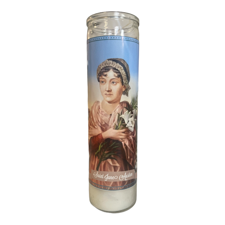 Jane Austen Devotional Prayer Saint Candle - Mose Mary and Me