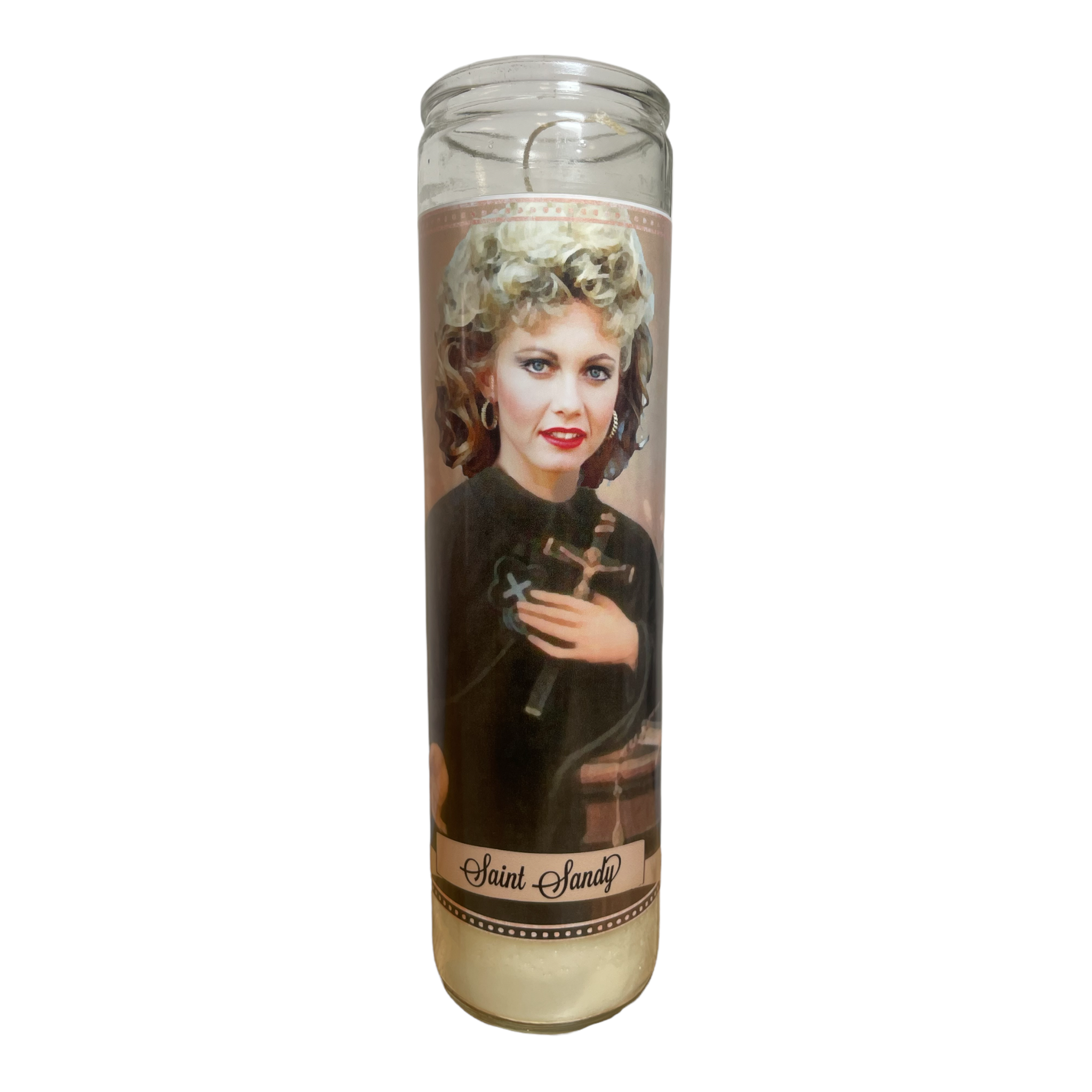 Grease Danny and Sandy  Saint Prayer Devotional Candles