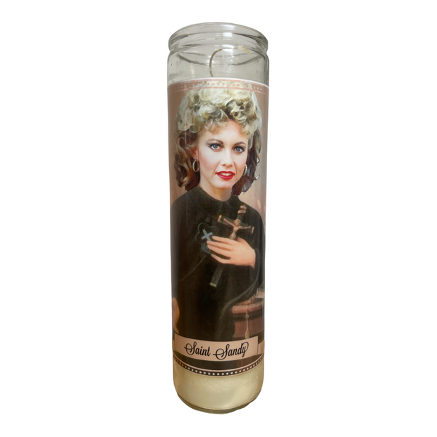 Grease Danny and Sandy  Saint Prayer Devotional Candles