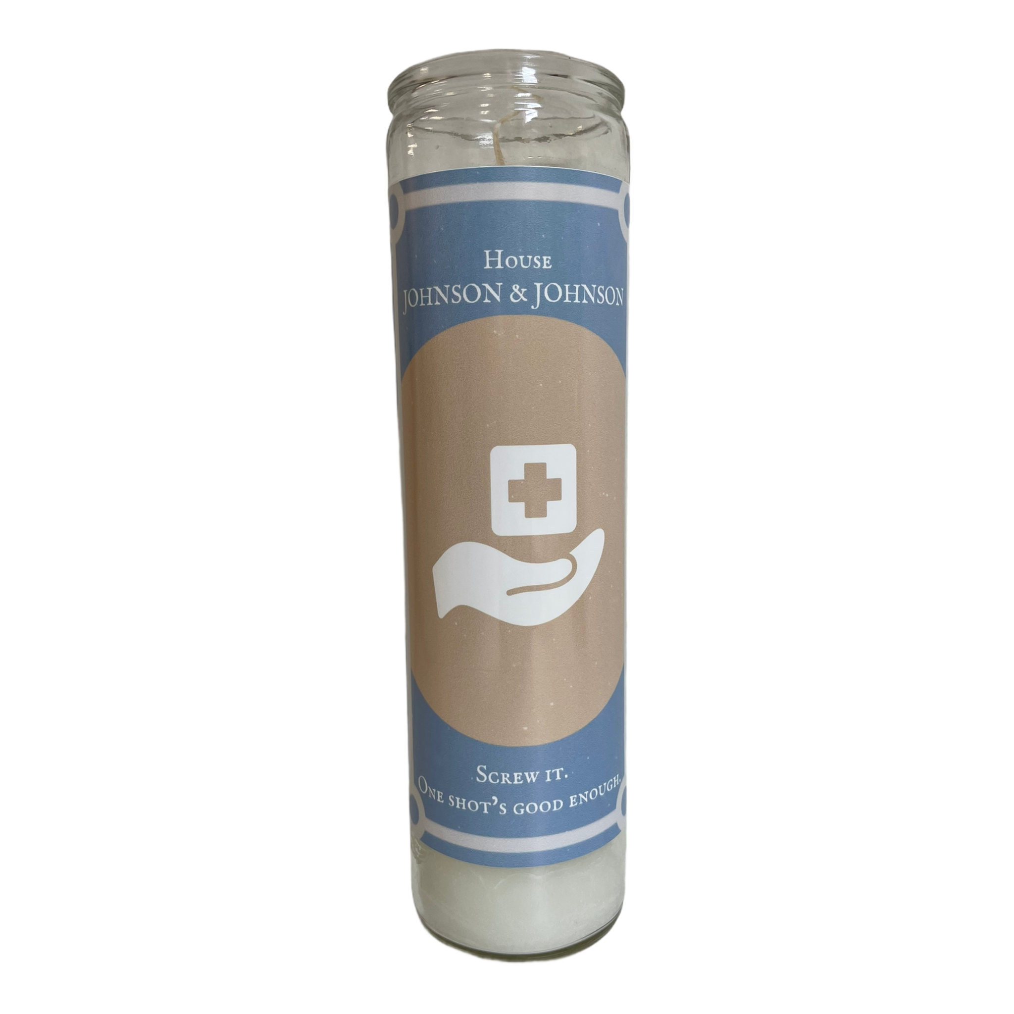 House Moderna, Pfizer, Johnson & Johnson Vaccine  Devotional Prayer Saint Candle - Mose Mary and Me