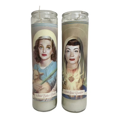 Joan Crawford & Bette Davis Saint Prayer Devotional Candles Set - Mose Mary and Me