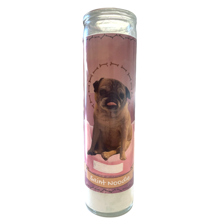 Noodles Bones Day Devotional Prayer Saint Candle - Mose Mary and Me