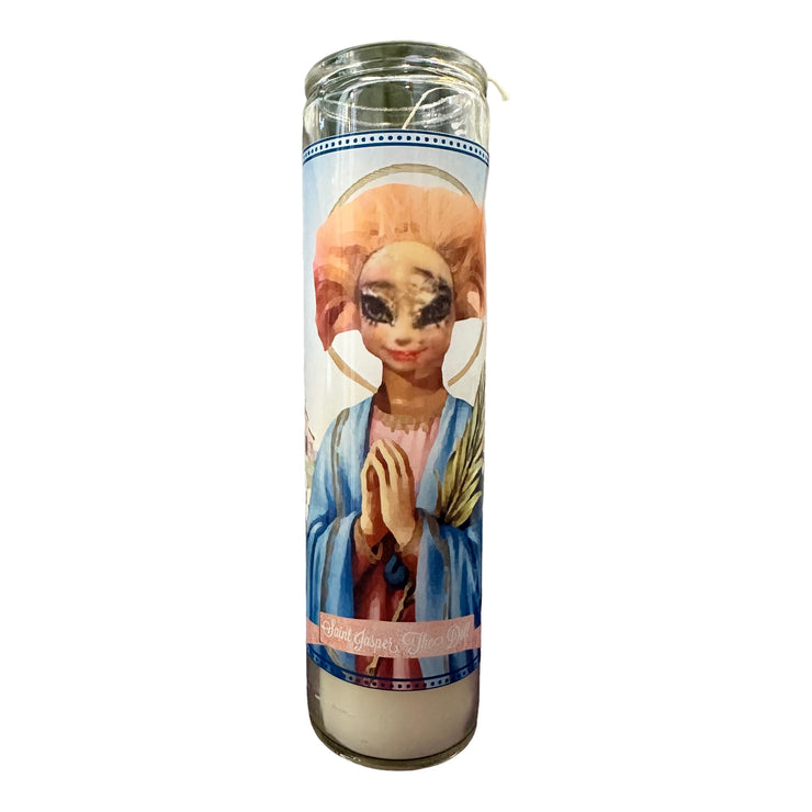 Jasper the Doll Devotional Prayer Saint Candle